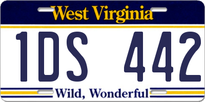 WV license plate 1DS442