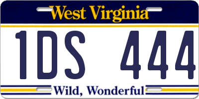 WV license plate 1DS444