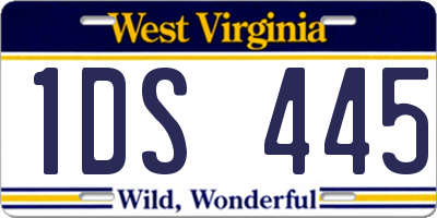 WV license plate 1DS445