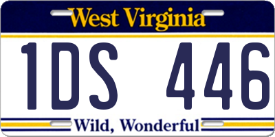 WV license plate 1DS446
