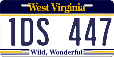 WV license plate 1DS447