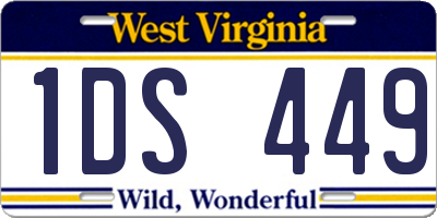 WV license plate 1DS449
