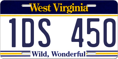WV license plate 1DS450