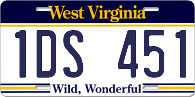 WV license plate 1DS451