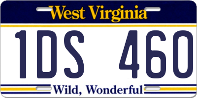 WV license plate 1DS460