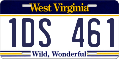 WV license plate 1DS461