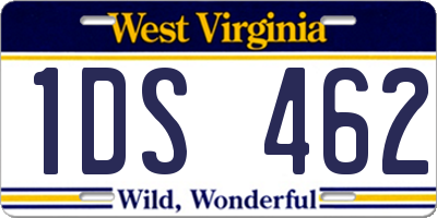 WV license plate 1DS462
