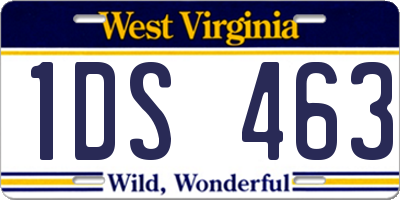 WV license plate 1DS463