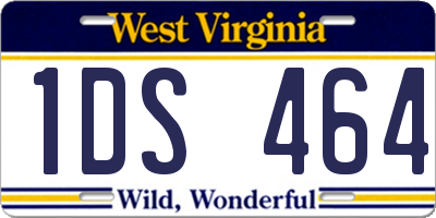 WV license plate 1DS464
