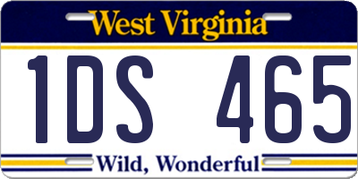 WV license plate 1DS465