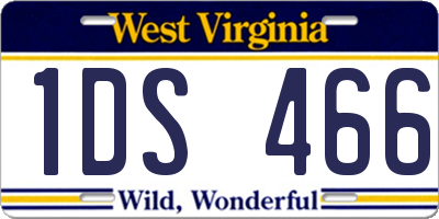 WV license plate 1DS466