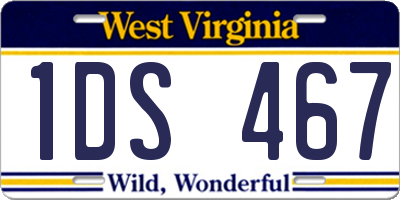 WV license plate 1DS467