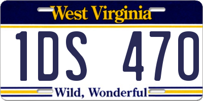 WV license plate 1DS470