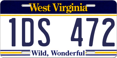 WV license plate 1DS472