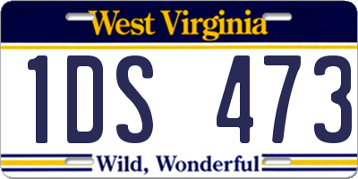 WV license plate 1DS473