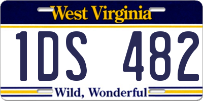 WV license plate 1DS482