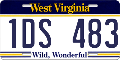 WV license plate 1DS483
