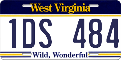 WV license plate 1DS484