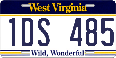 WV license plate 1DS485