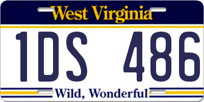 WV license plate 1DS486