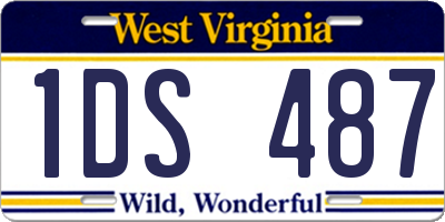 WV license plate 1DS487