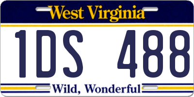 WV license plate 1DS488