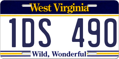 WV license plate 1DS490