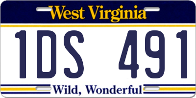 WV license plate 1DS491