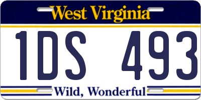 WV license plate 1DS493