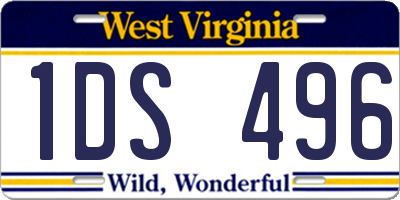 WV license plate 1DS496