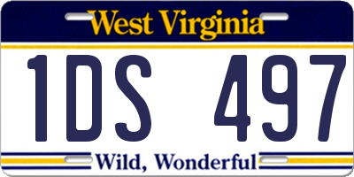 WV license plate 1DS497