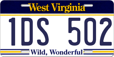 WV license plate 1DS502