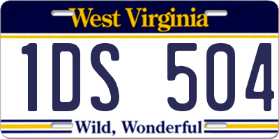 WV license plate 1DS504