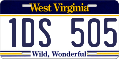WV license plate 1DS505