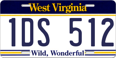 WV license plate 1DS512