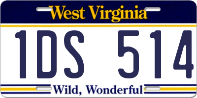 WV license plate 1DS514