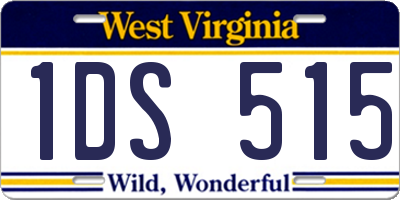 WV license plate 1DS515