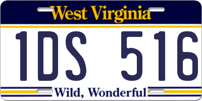 WV license plate 1DS516