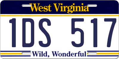 WV license plate 1DS517