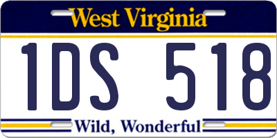 WV license plate 1DS518