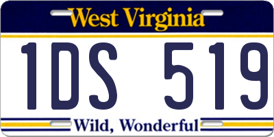 WV license plate 1DS519