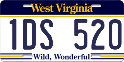 WV license plate 1DS520