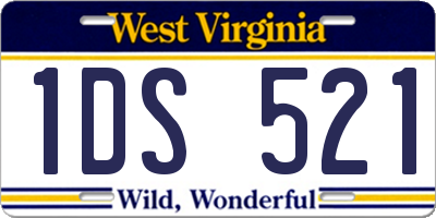 WV license plate 1DS521