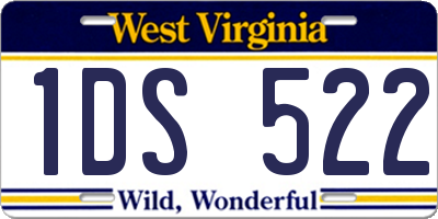 WV license plate 1DS522