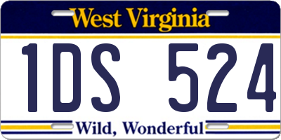 WV license plate 1DS524