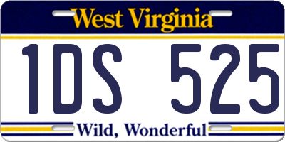 WV license plate 1DS525