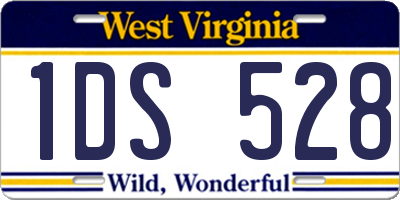 WV license plate 1DS528