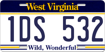 WV license plate 1DS532