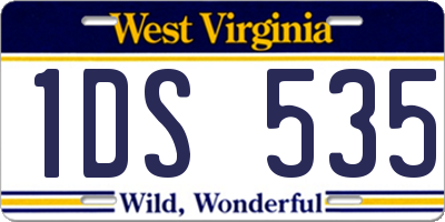 WV license plate 1DS535