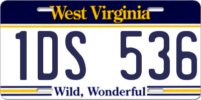 WV license plate 1DS536